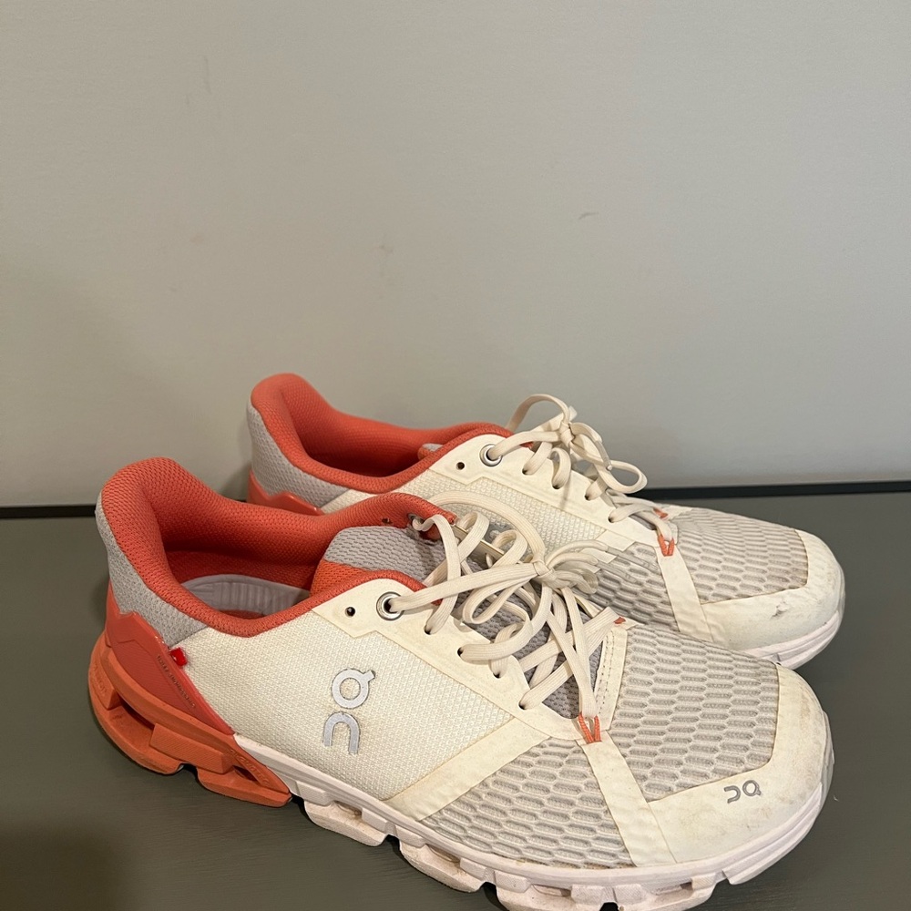 On Running Sneakers in White and Orange